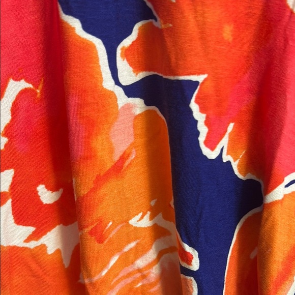 Bold Elements Women's Floral Wrap Top - Orange and Blue - Picture 8 of 11